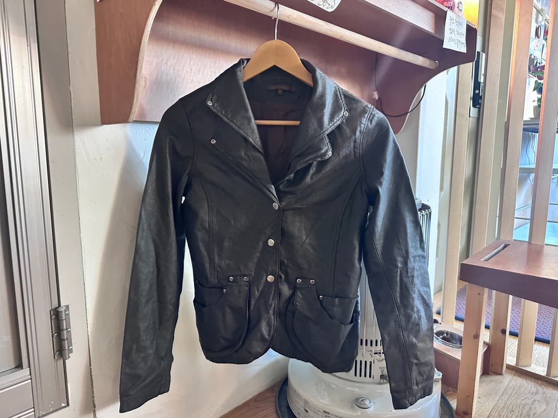 빈티지 브라운 가죽 자켓 상품이미지1