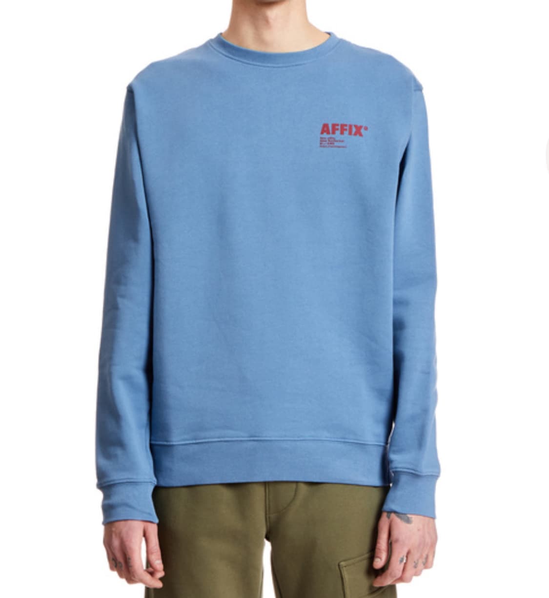 아픽스 AFFIX 베이식 로고 크루넥 블루 상품이미지1