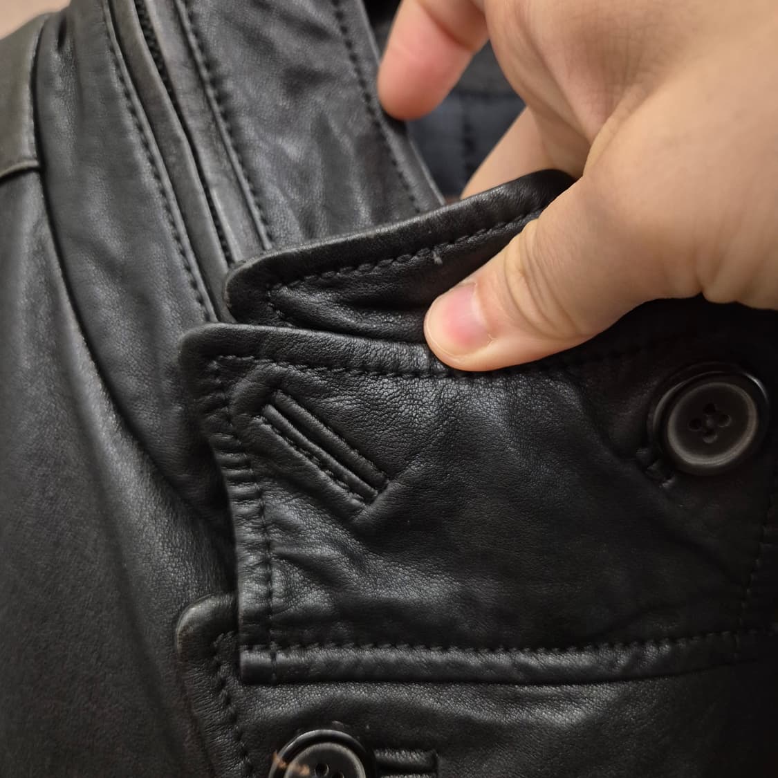 자이크 레더 사파리 자켓 100 상품이미지2