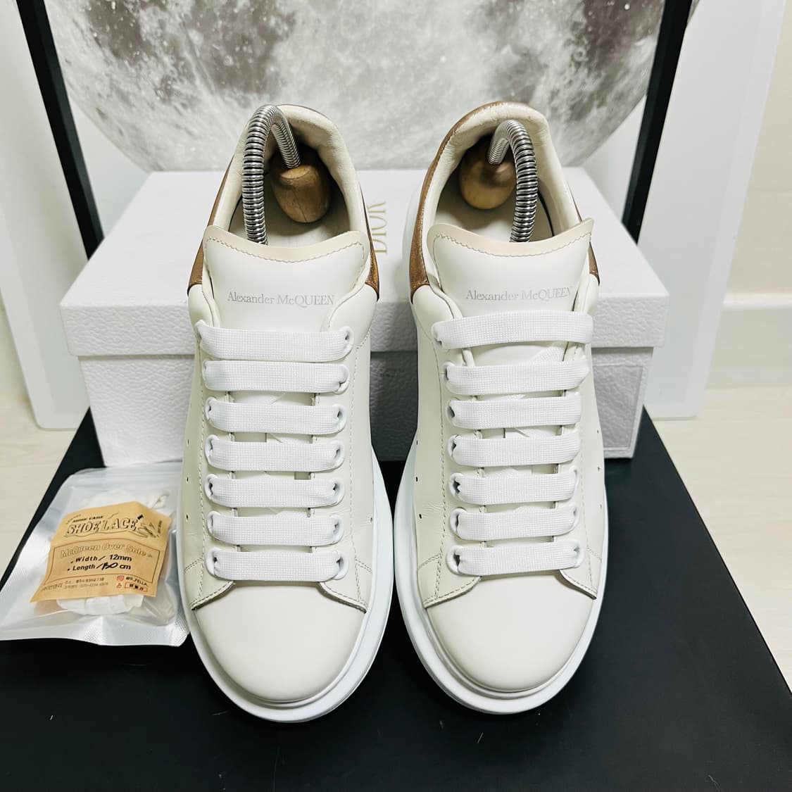 정품 37.5) 알렉산더 맥퀸 로즈골드 오버솔 스니커즈 235~240 상품이미지3