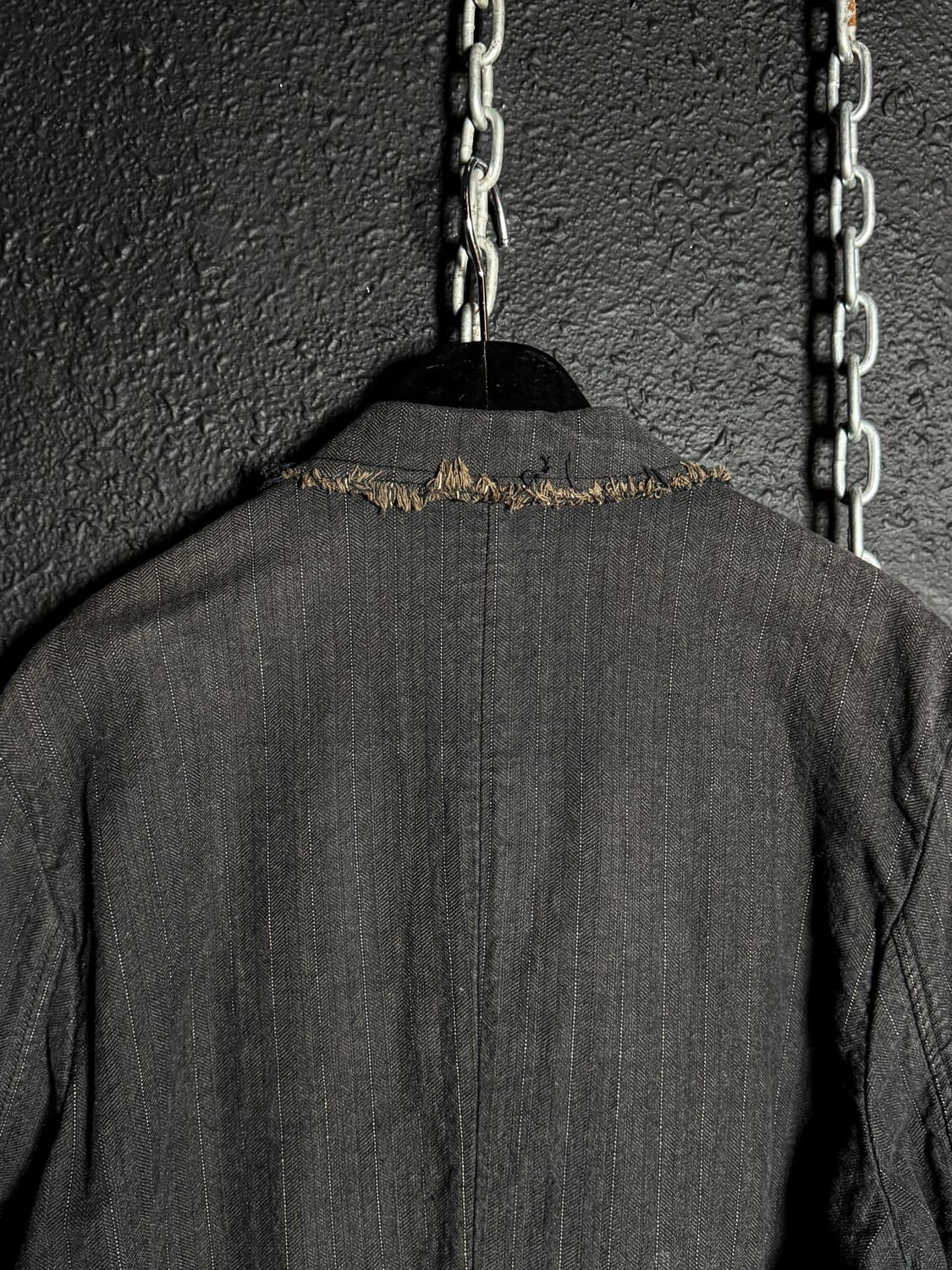 Gray denim pinstripe cut-off jacket  상품이미지6