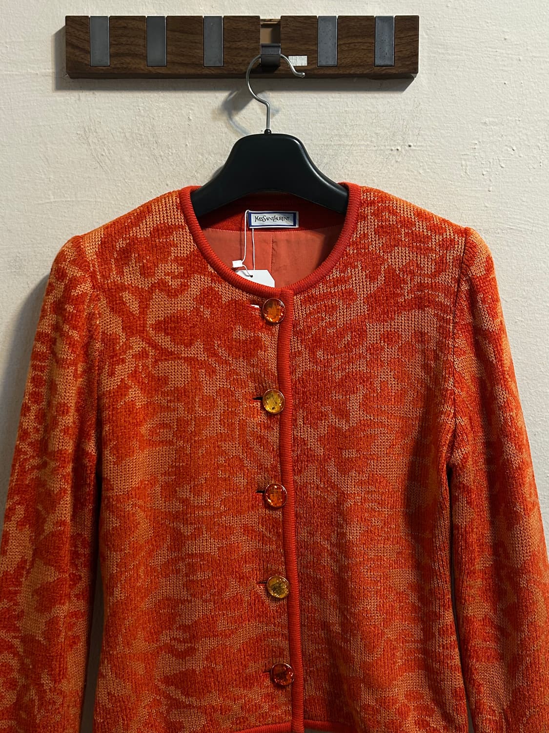 입생로랑 빈티지 플라워 자카드 니트 자켓 상품이미지2