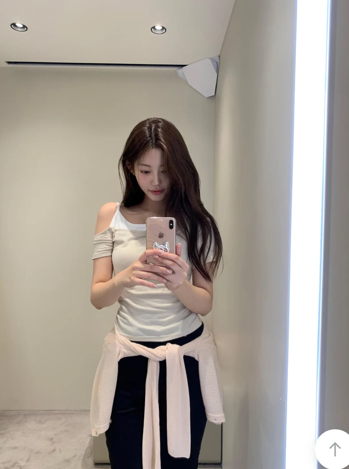 당일배송) 제니오 레이어드 커브 티 베이지 상품이미지1