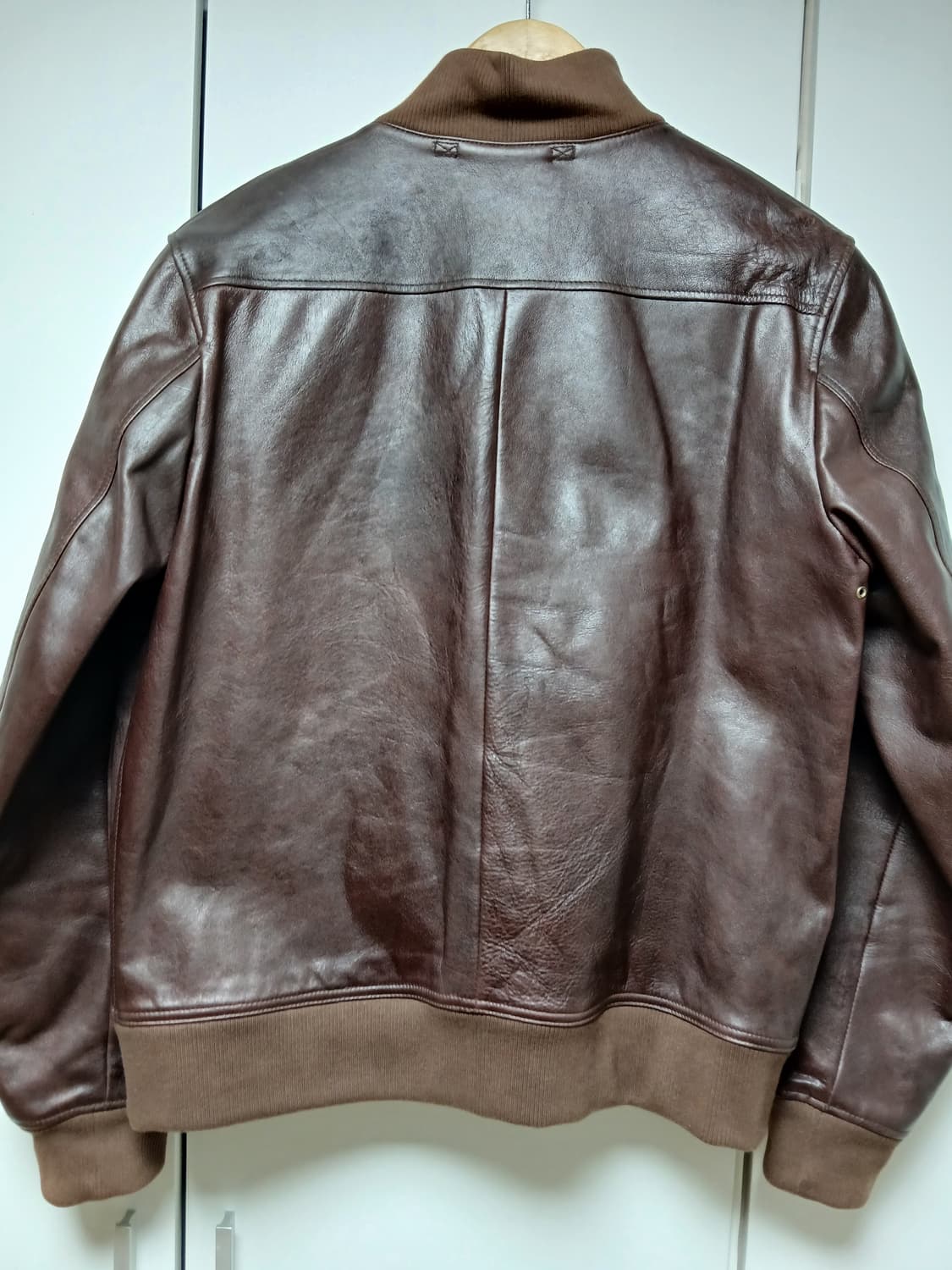 A-1 A1 블루종 가죽자켓(오일풀업 소가죽) 상품이미지2