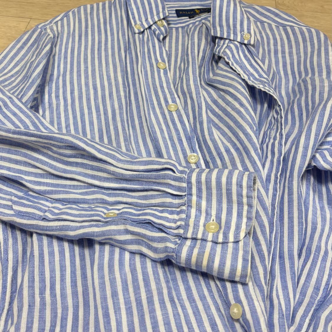 폴로 랄프로렌 린넨 스트라이프 오션 워시 셔츠 상품이미지3