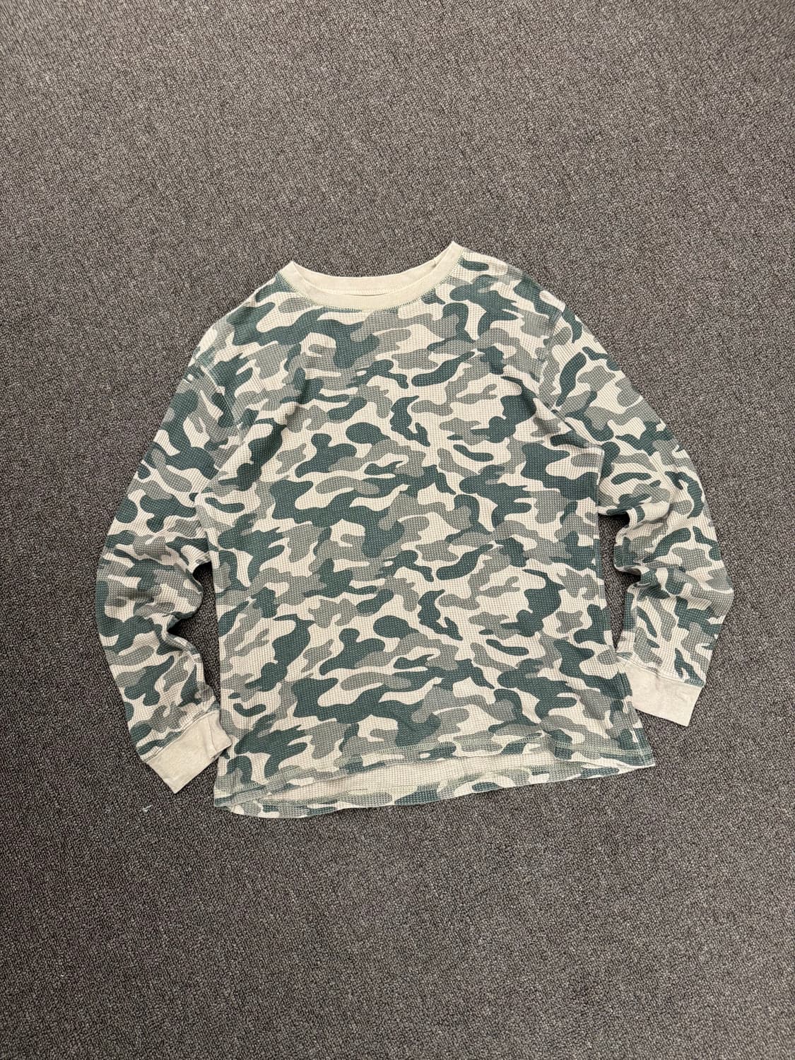 OS)Liberty&Valor 빈티지 카모 패턴 와플 롱슬리브 상품이미지1