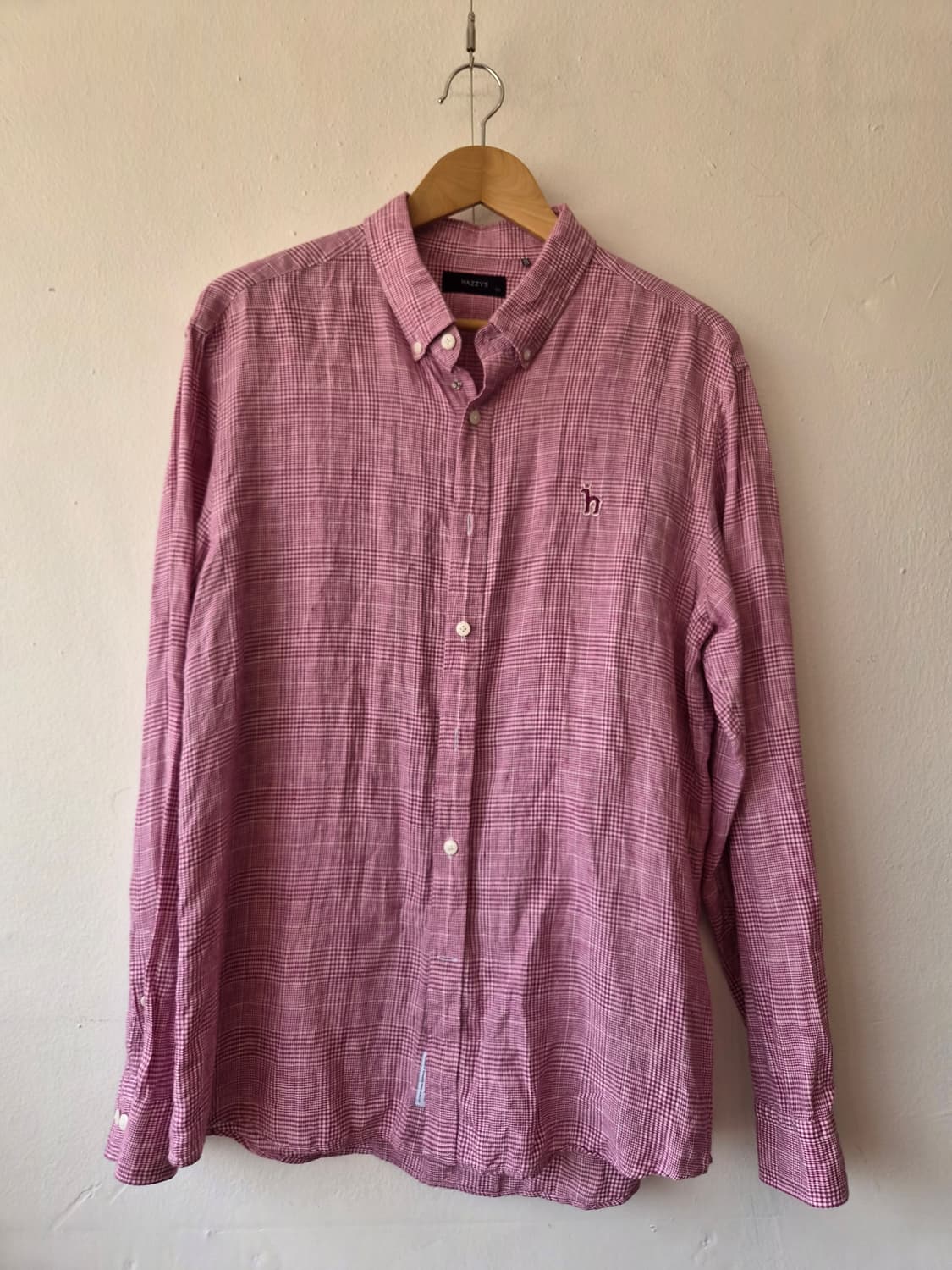 헤지스 남성 린넨체크긴팔셔츠 105사이즈 상품이미지2