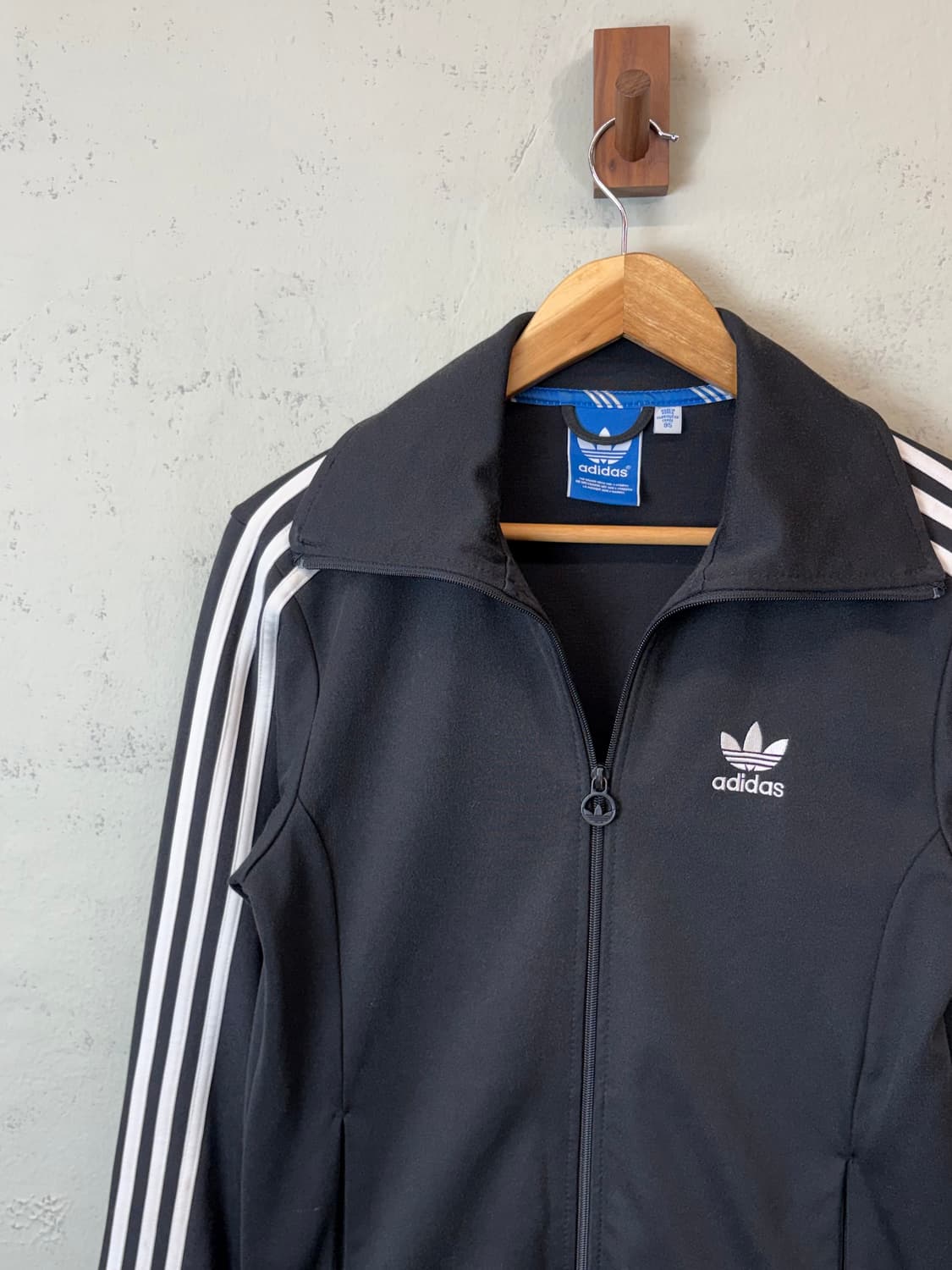 아디다스 구형 유로파 삼선 트랙탑 져지 블랙 상품이미지5