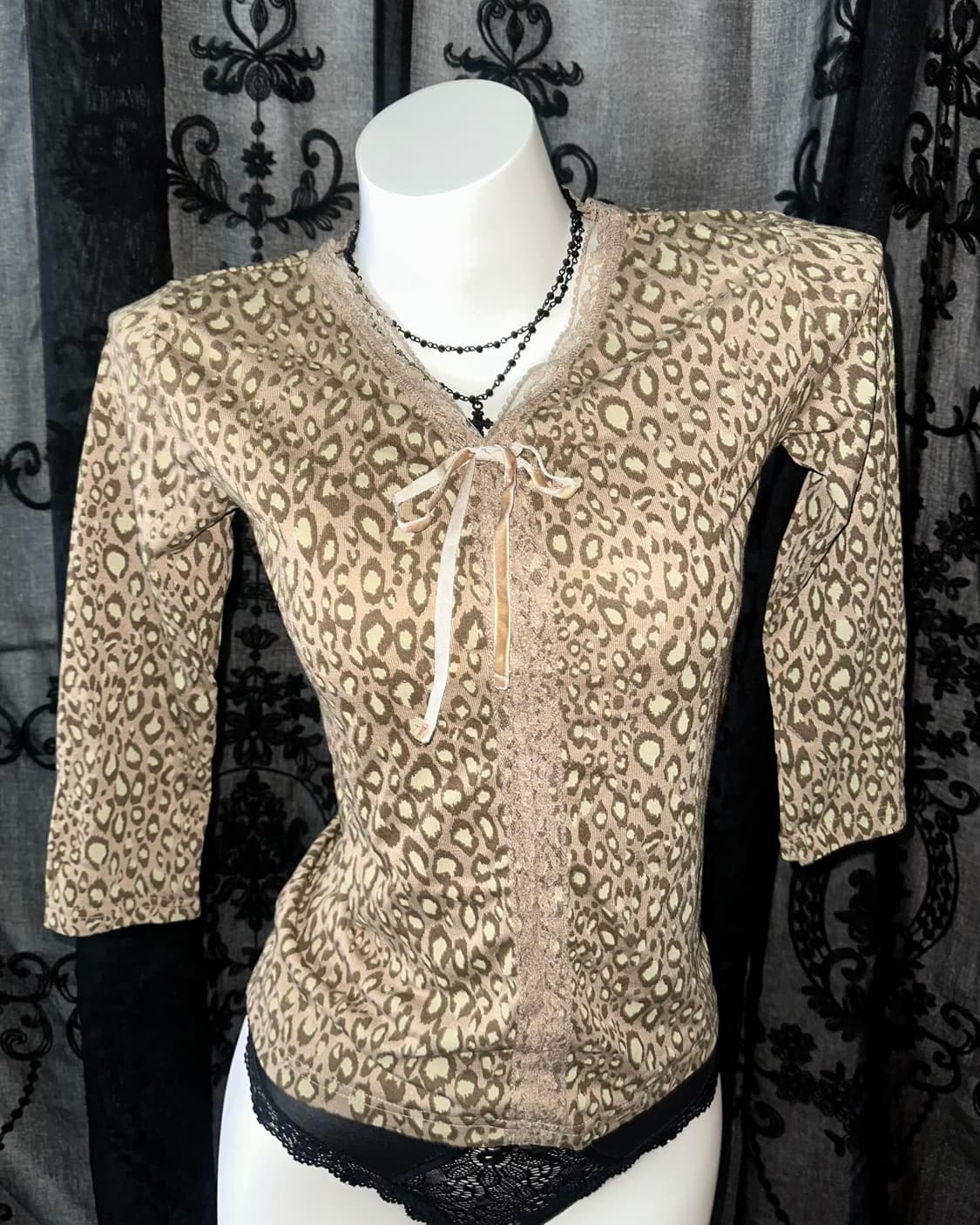 leopard print long-sleeved  상품이미지2