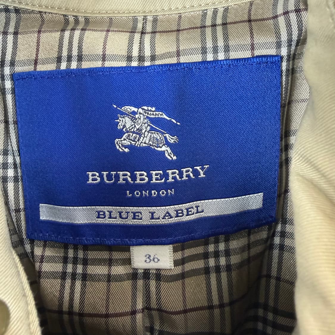 (36) 버버리 블루라벨 프로섬 베이지 트렌치 코트 베이지 상품이미지3