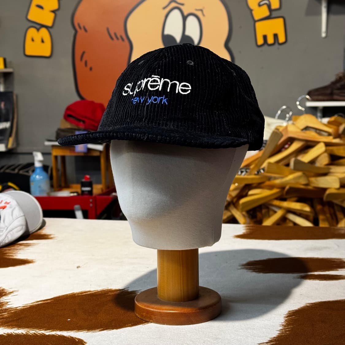 슈프림 코듀로이 6 패널 캡 (OS) 17FW 와플 클래식 로고 상품이미지2