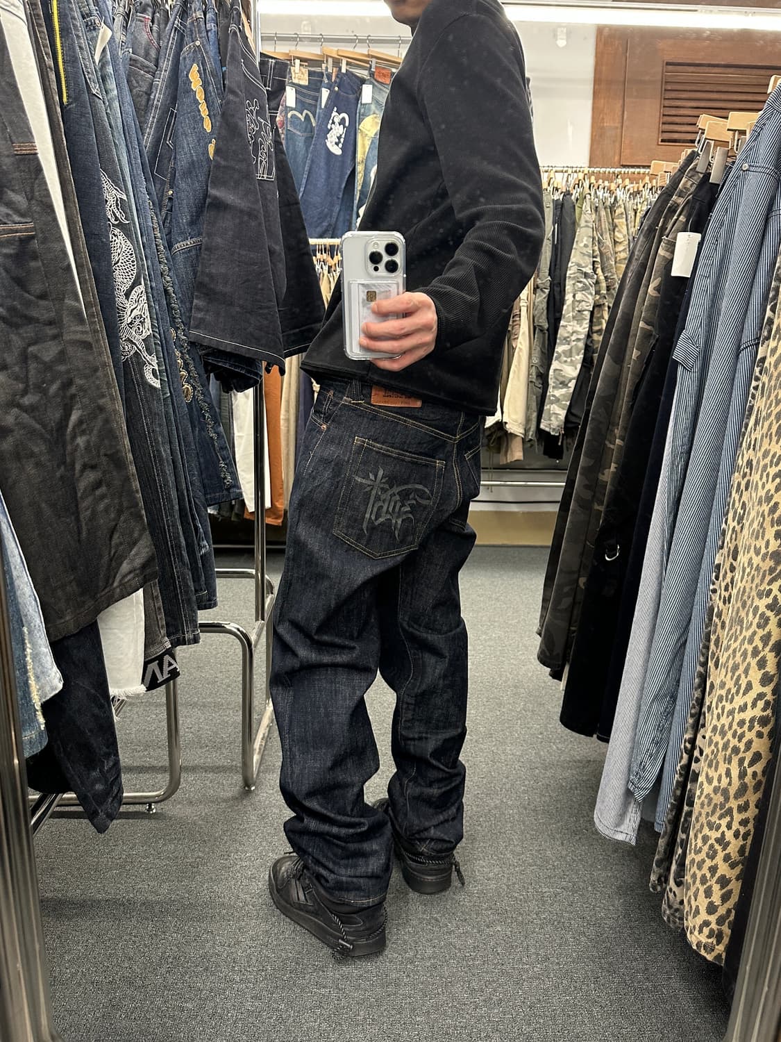 30) evisu x prohibit 셀비지 흑청 데님팬츠 상품이미지1