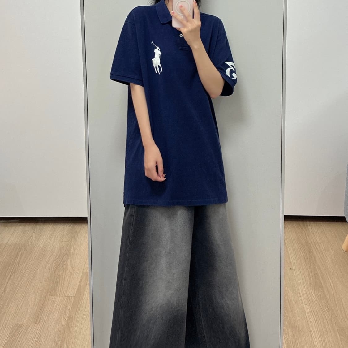 폴로 랄프로렌 빅포니 네이비 카라 반팔 티셔츠 105 상품이미지1