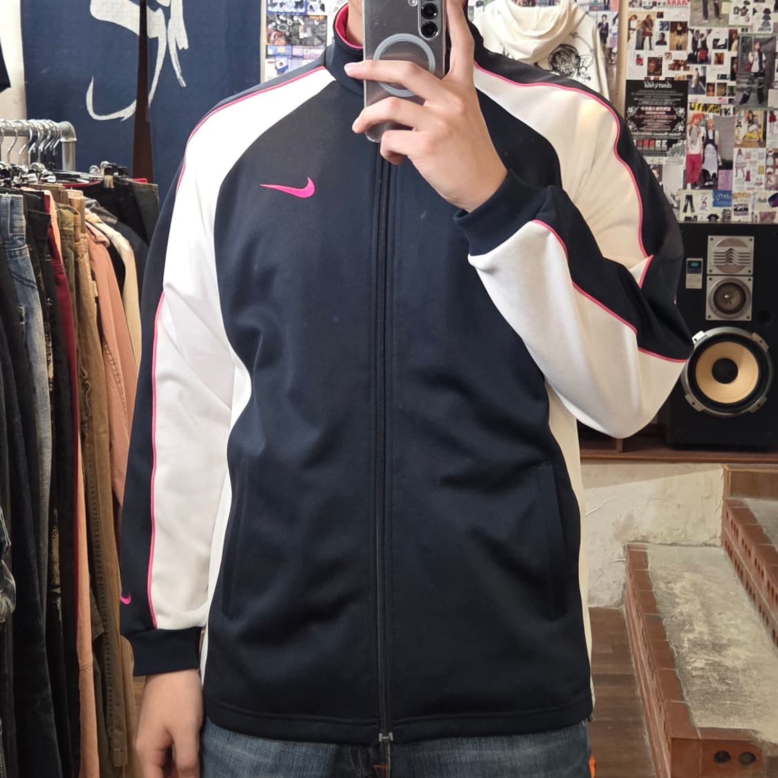 나이키 일본판 핑크 네이비 져지 트랙탑 상품이미지2