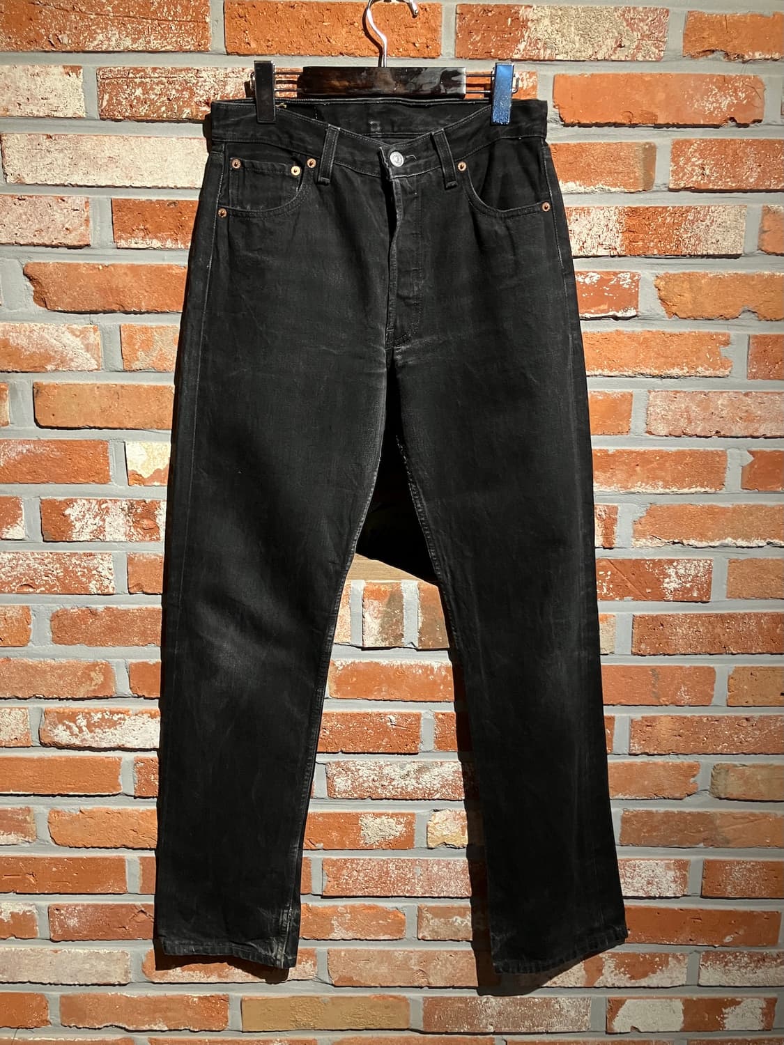 90s USA 빈티지 리바이스 501 블랙 데님 팬츠 상품이미지2