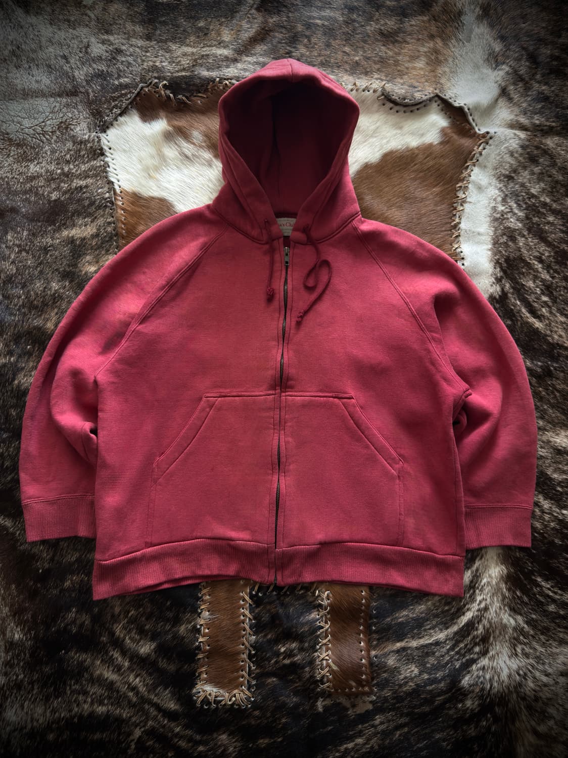 vintage Red plane Washed Hood Zip-up 상품이미지1