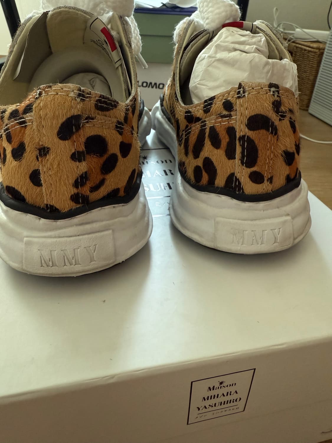 미하라 야스히로 피터슨 OG 솔 카프 헤어 로우탑 스니커즈 레오파드 상품이미지5