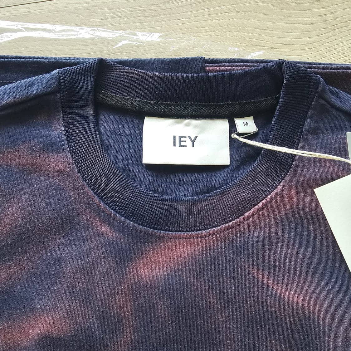 M (체감 105 XL) 이에이 IEY 반팔 티셔츠 타이다이 네이비 핑크 상품이미지7