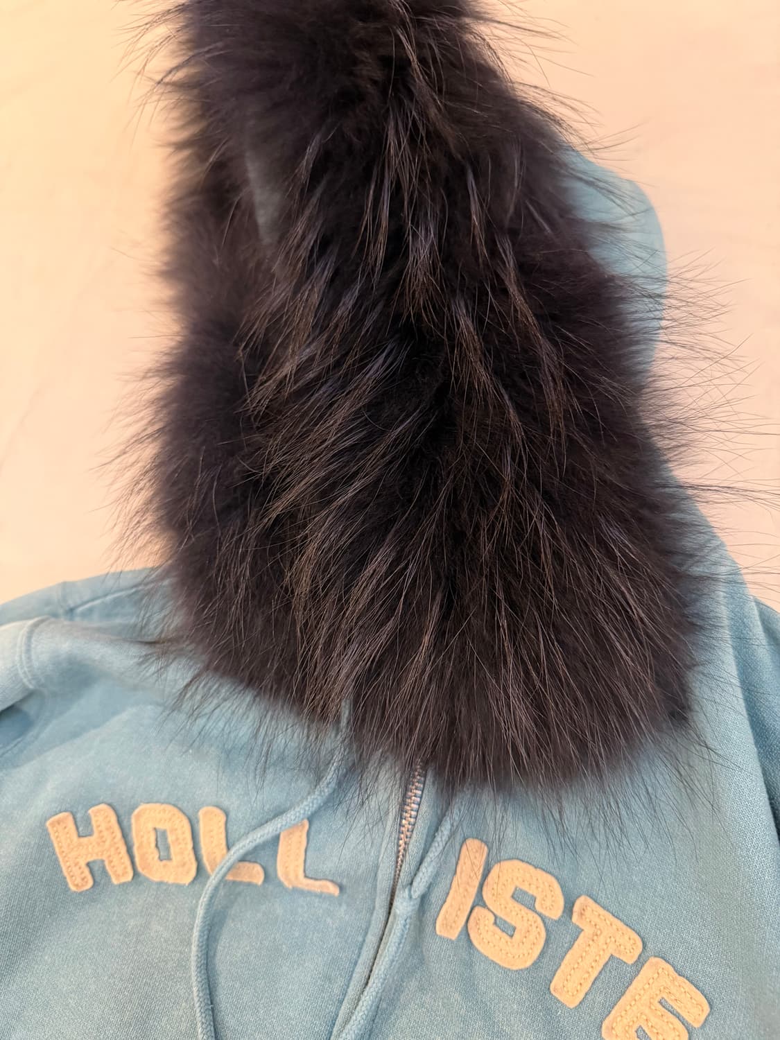 희귀컬러) 홀리스터 y2k 울프죠 퍼 후드집업 스카이블루 상품이미지3