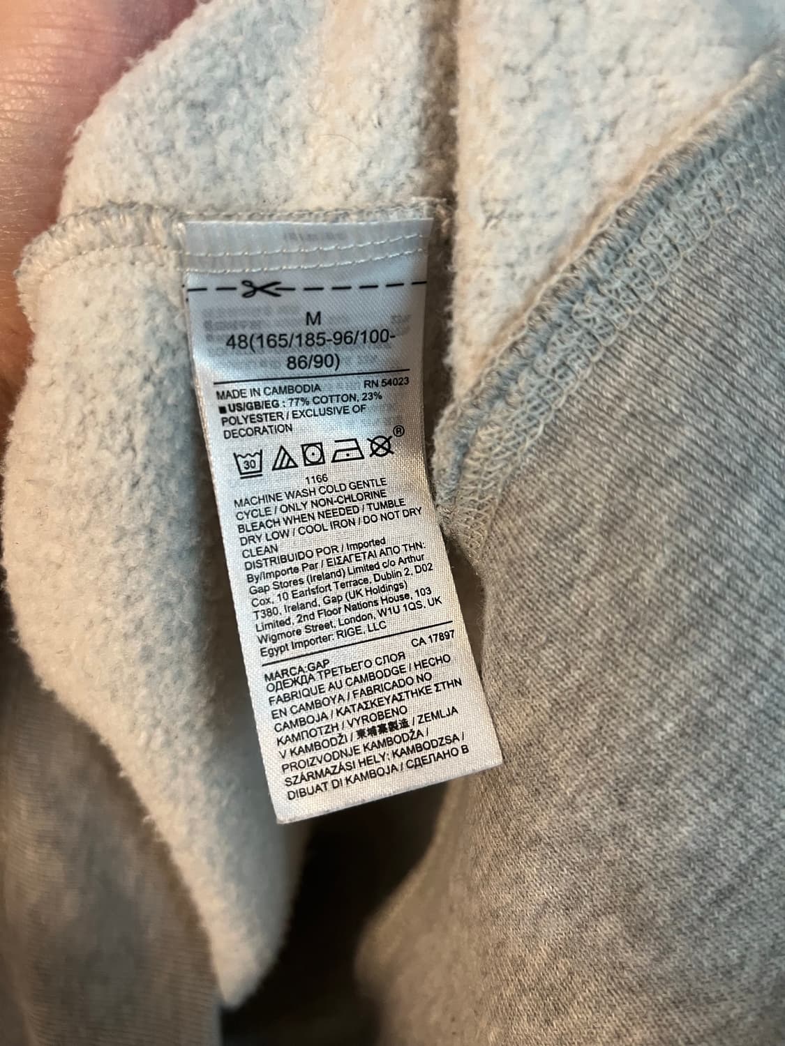 갭 GAP 후드집업 그레이 (M size)  상품이미지5