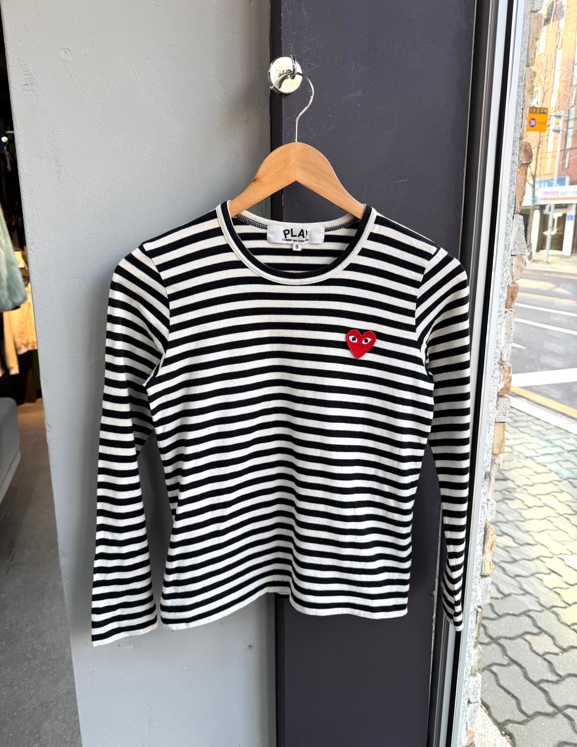 S/ 꼼데가르송 레드와펜 스트라이프 긴팔 상품이미지2