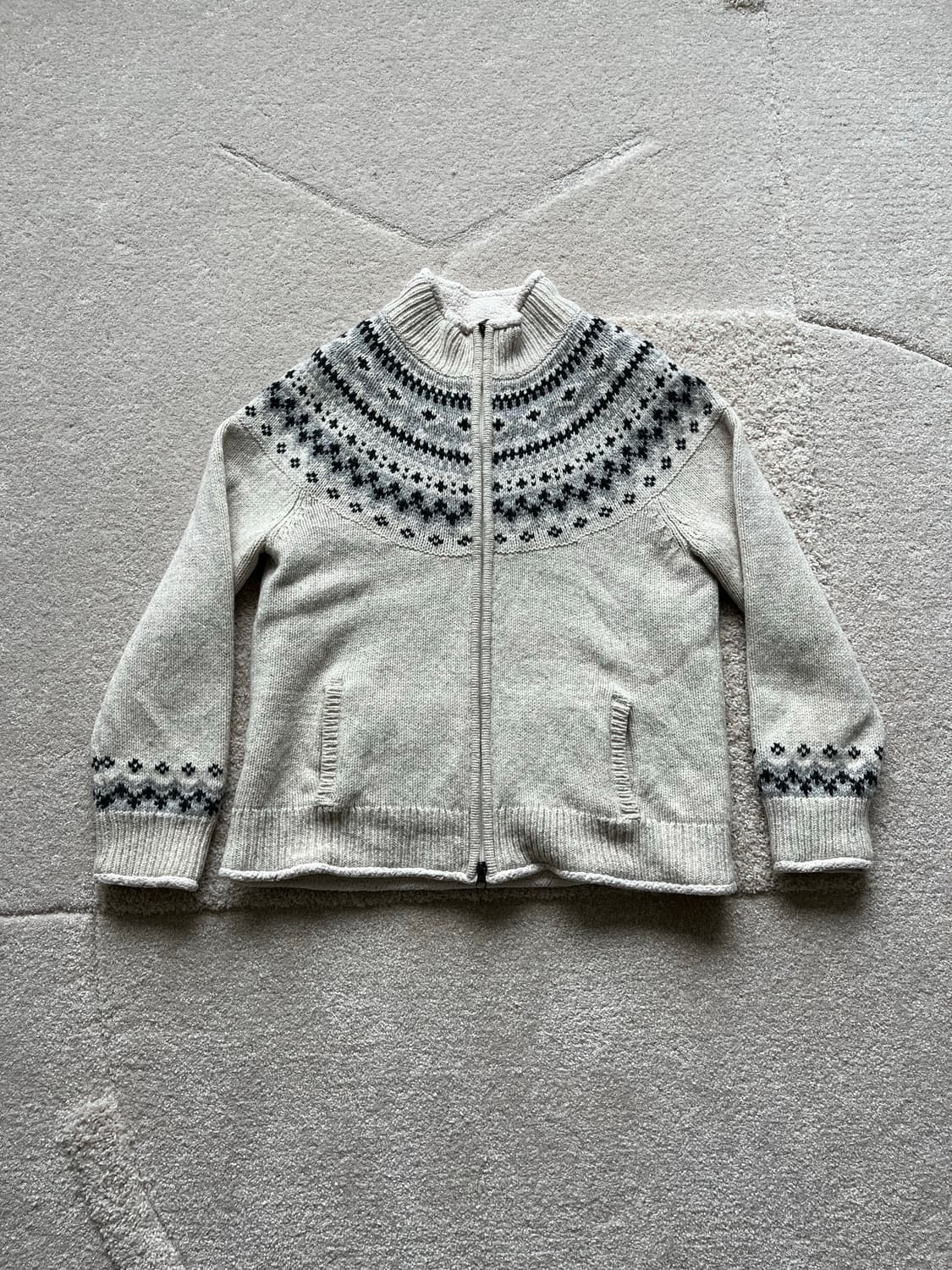 엘엘빈 노르딕 패턴 램스울 니트 집업 (100-103) 상품이미지2