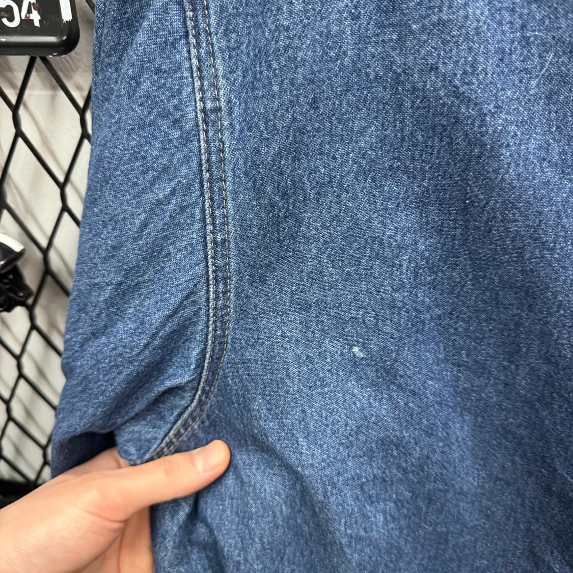 90s USA VINTAGE 데님 초어자켓 전면 투포켓 포인트 중청 상품이미지8