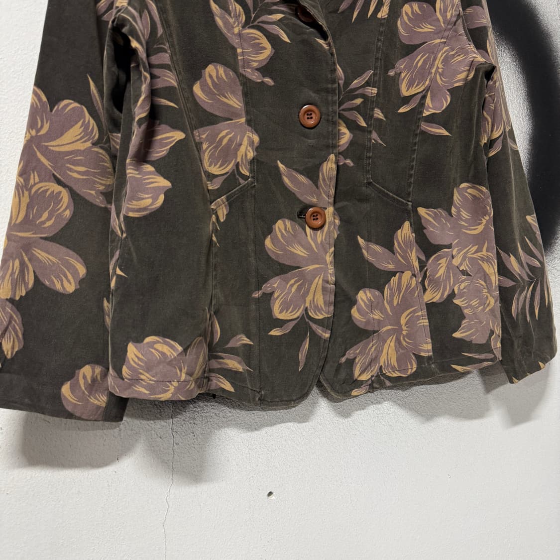 VTG 빈티지 플라워 자카드 패턴 코튼 싱글 자켓 상품이미지4