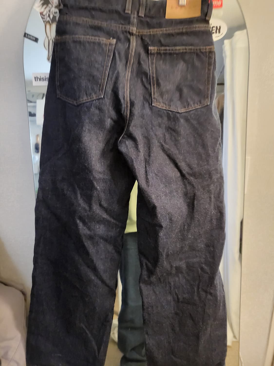 비슬로우 원턱 콘밀 데님 딥인디고 상품이미지3