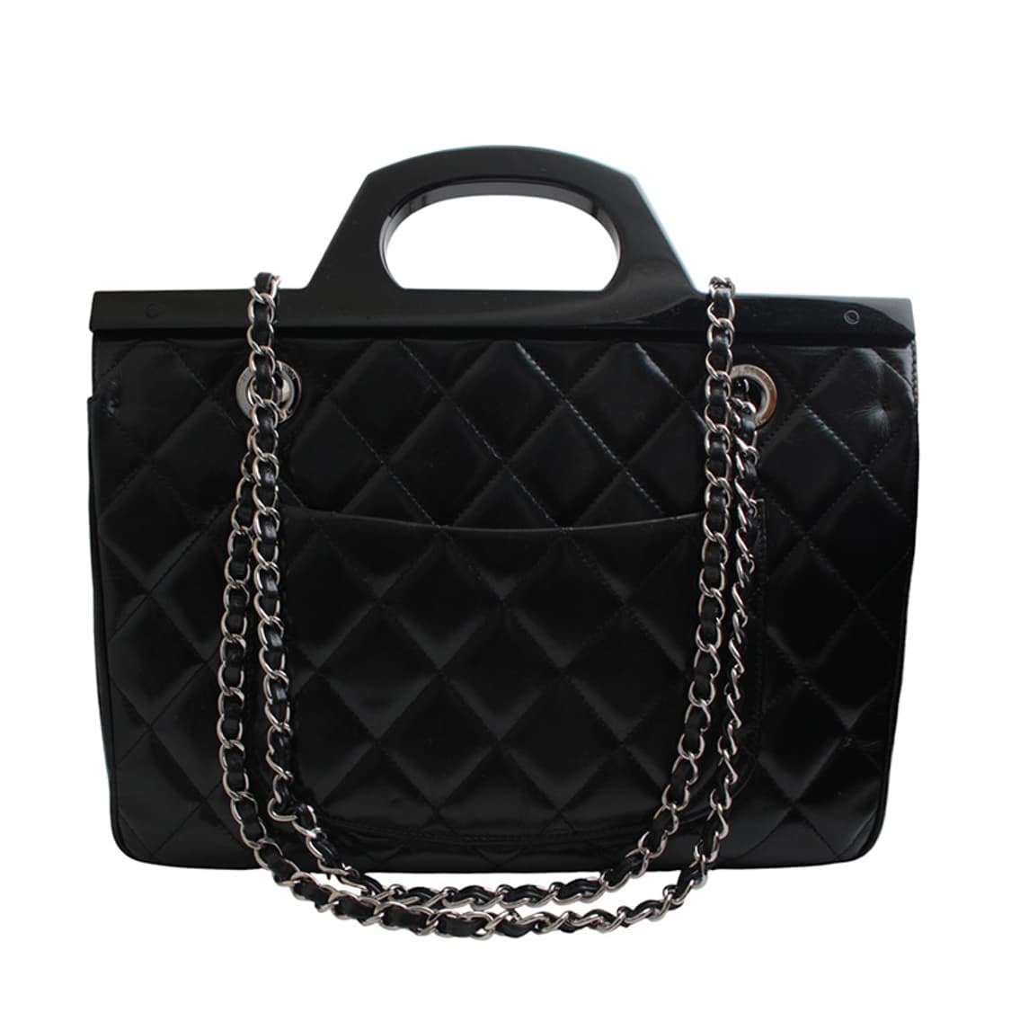 샤넬 빈티지 블랙 플랩 은장 토트겸 숄더백 (20번대) 상품이미지3
