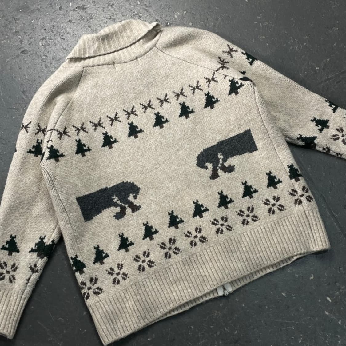 100 곤니치와붕쥬르 애니멀 투웨이 니트집업 상품이미지5