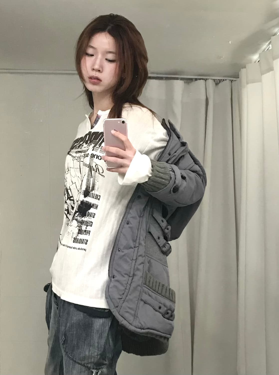 빈티지 코르티스깔 그레이 힙합 코디 세트 상품이미지2