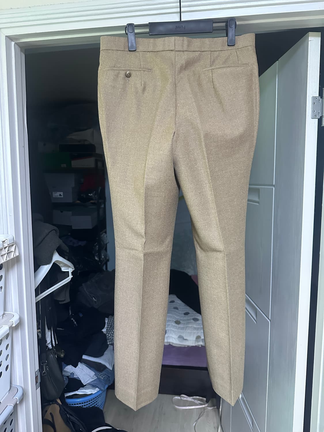 [32] 베이지 울 플란넬 슬랙스 상품이미지3