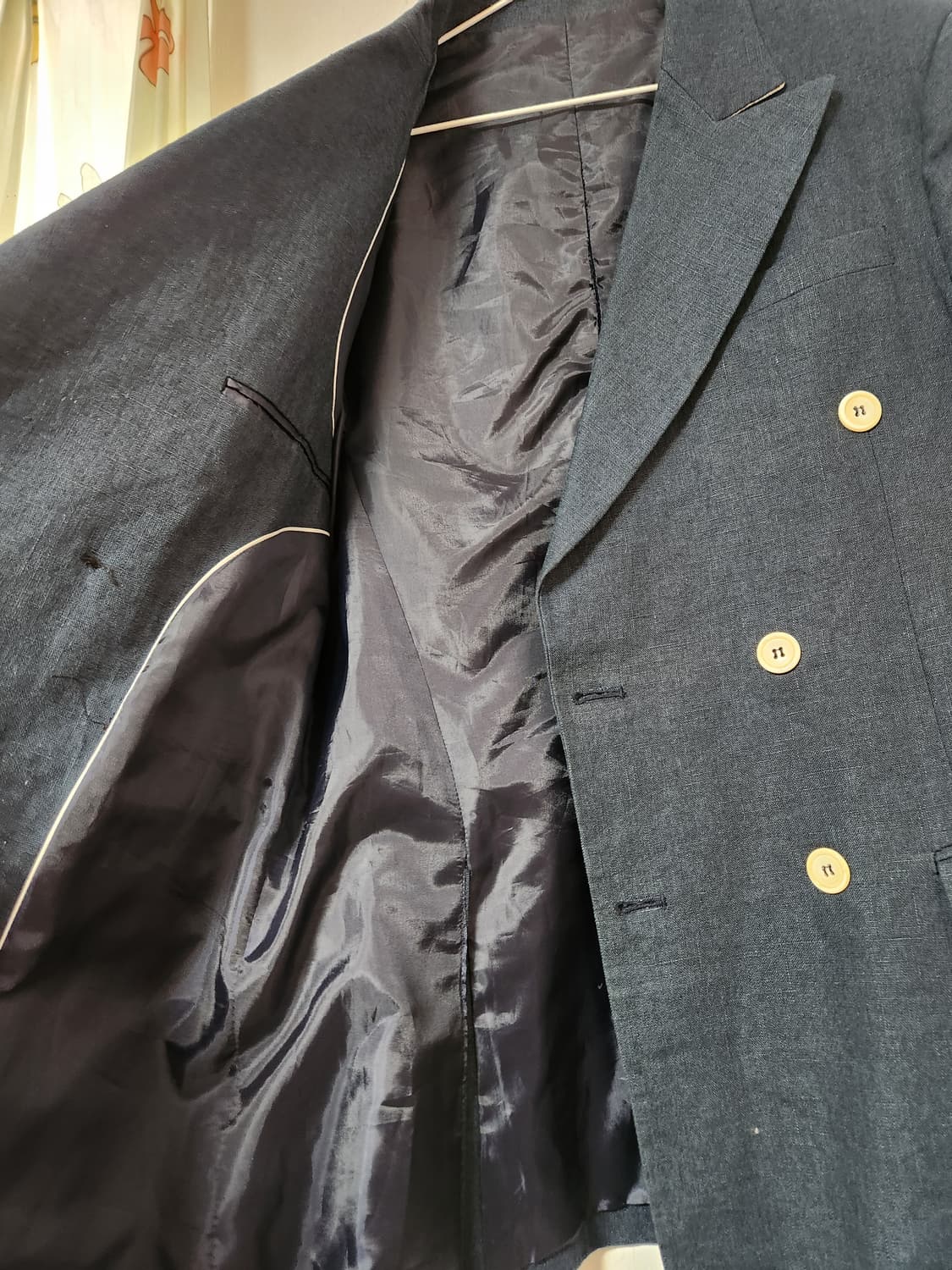 네이비 더블 버튼 블레이저 자켓 50(95) 상품이미지3