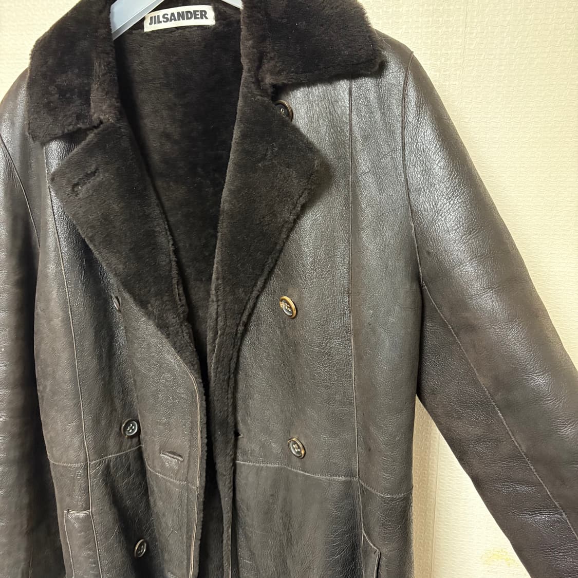 질 샌더 시어링 레더 코트 상품이미지4