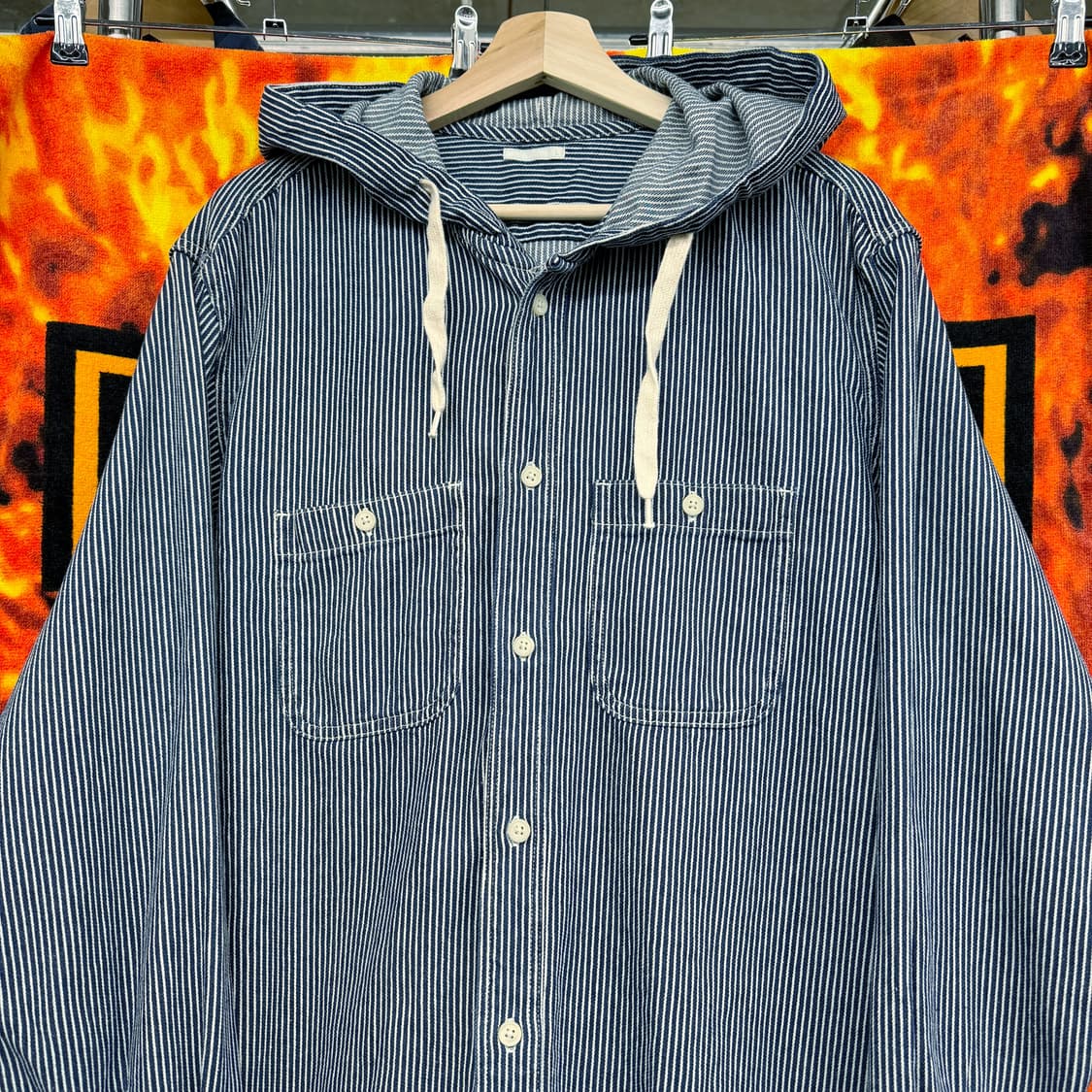 제팬 히코리 스트라이프 워크 셔츠 (L)   상품이미지2