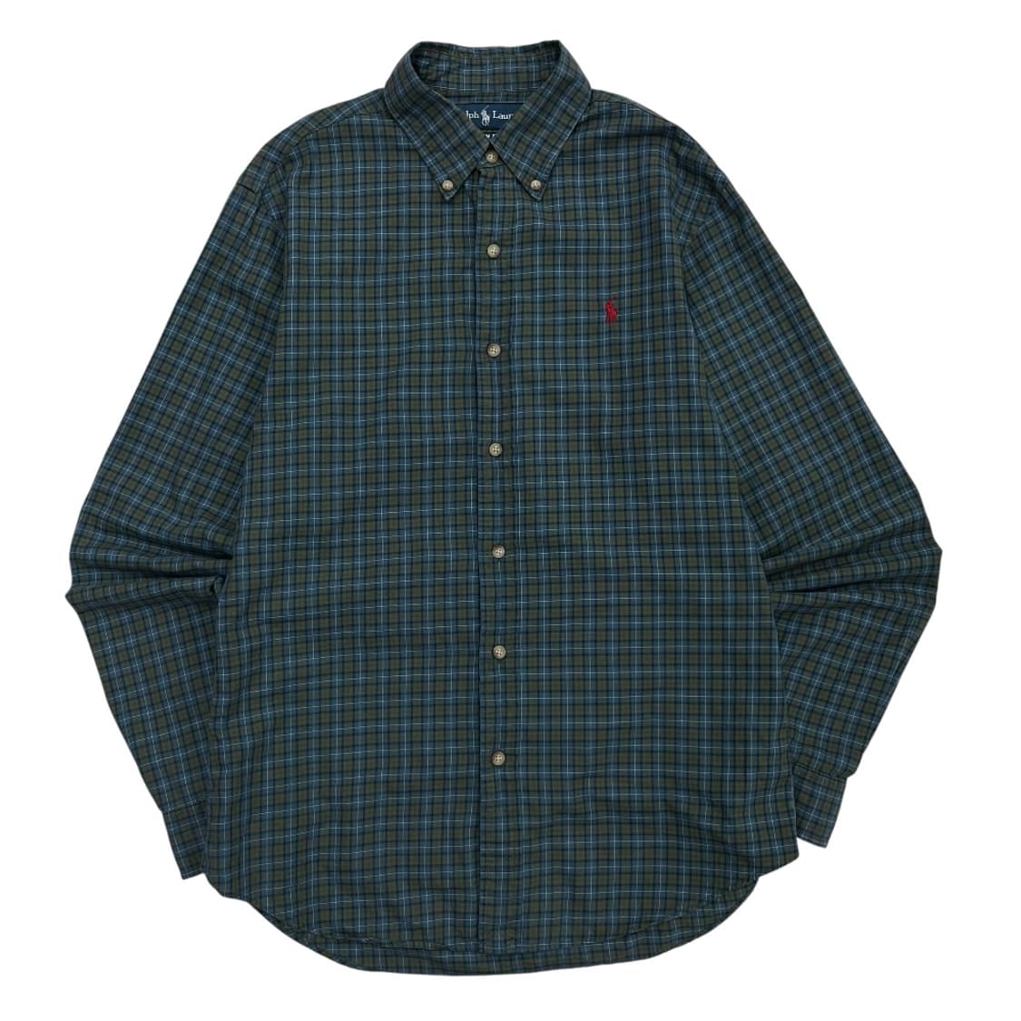 폴로 랄프로렌 레드포니 뮤트블루 체크 셔츠 M 상품이미지2