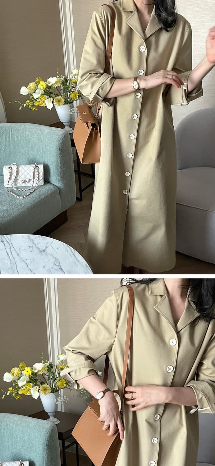 라밤바룸 트렌치 코트 드레스 베이지 상품이미지2