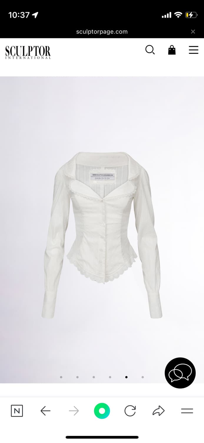 Clover Leaf Neck Blouse Ivory S 상품이미지1