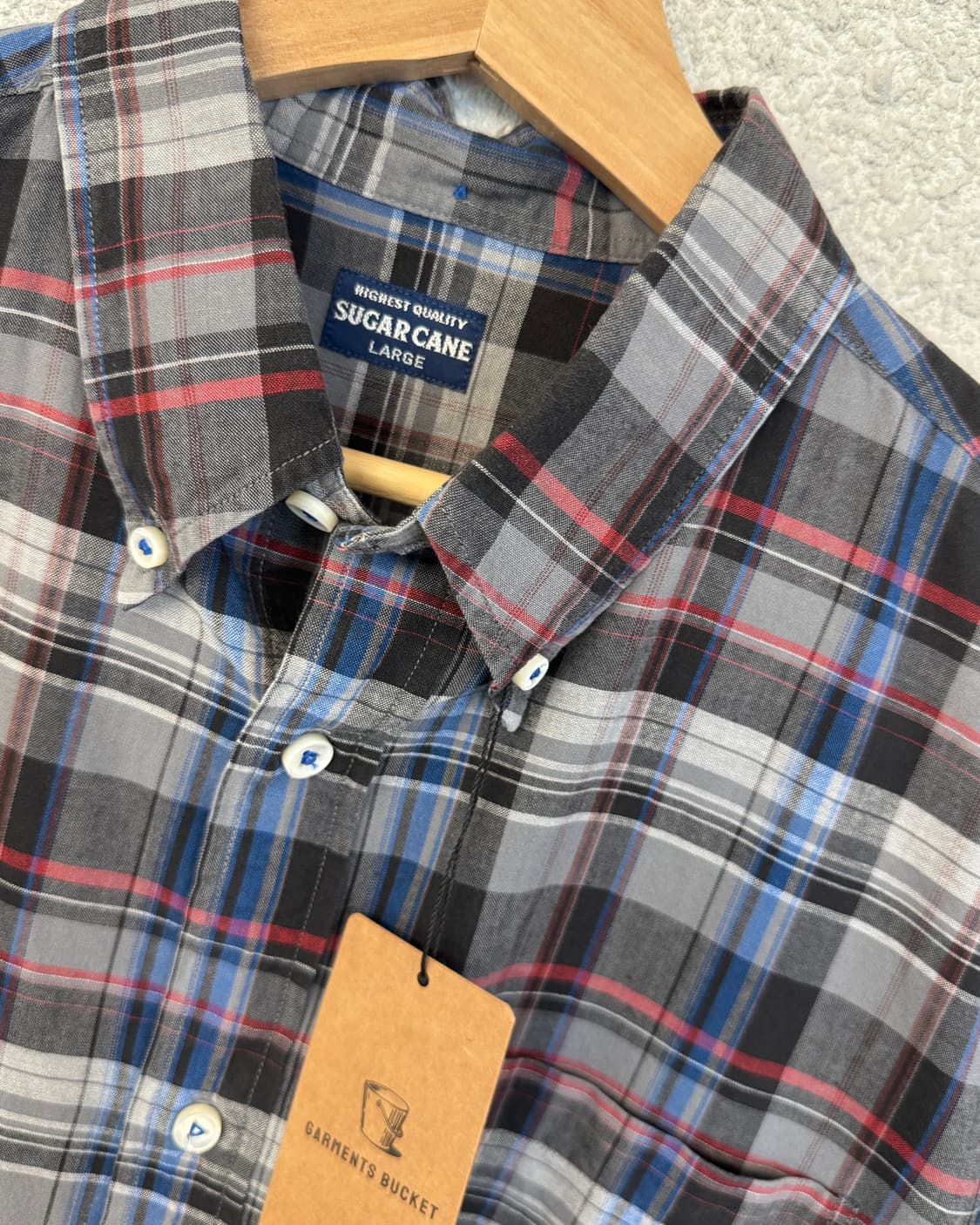 슈가케인 체크 반팔 버튼다운 셔츠 상품이미지3