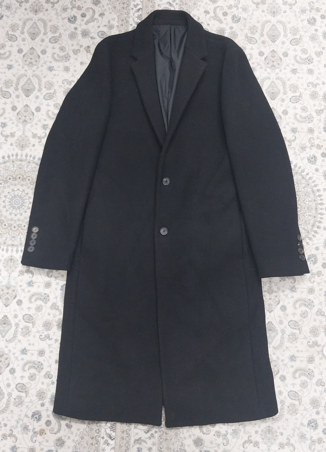 마마가리 블랙 캐시미어혼방 코트 48 상품이미지1