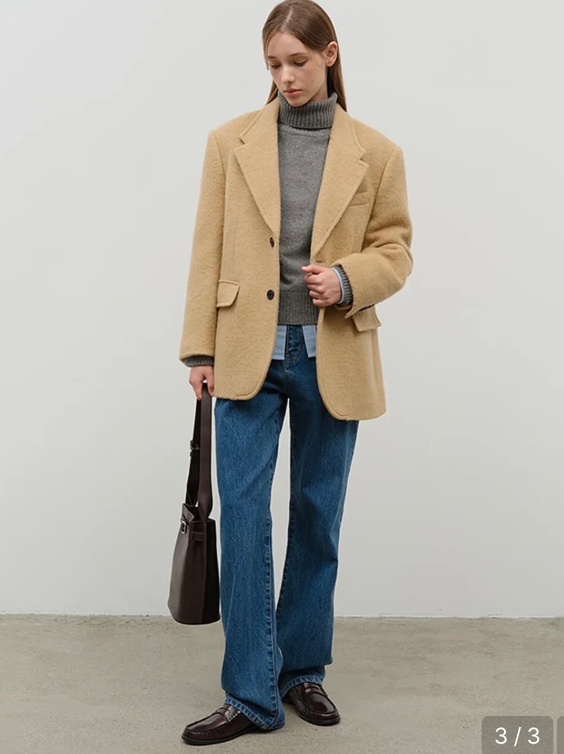 DUNST UNISEX ALPACA BLAZER COAT CAMEL 상품이미지3