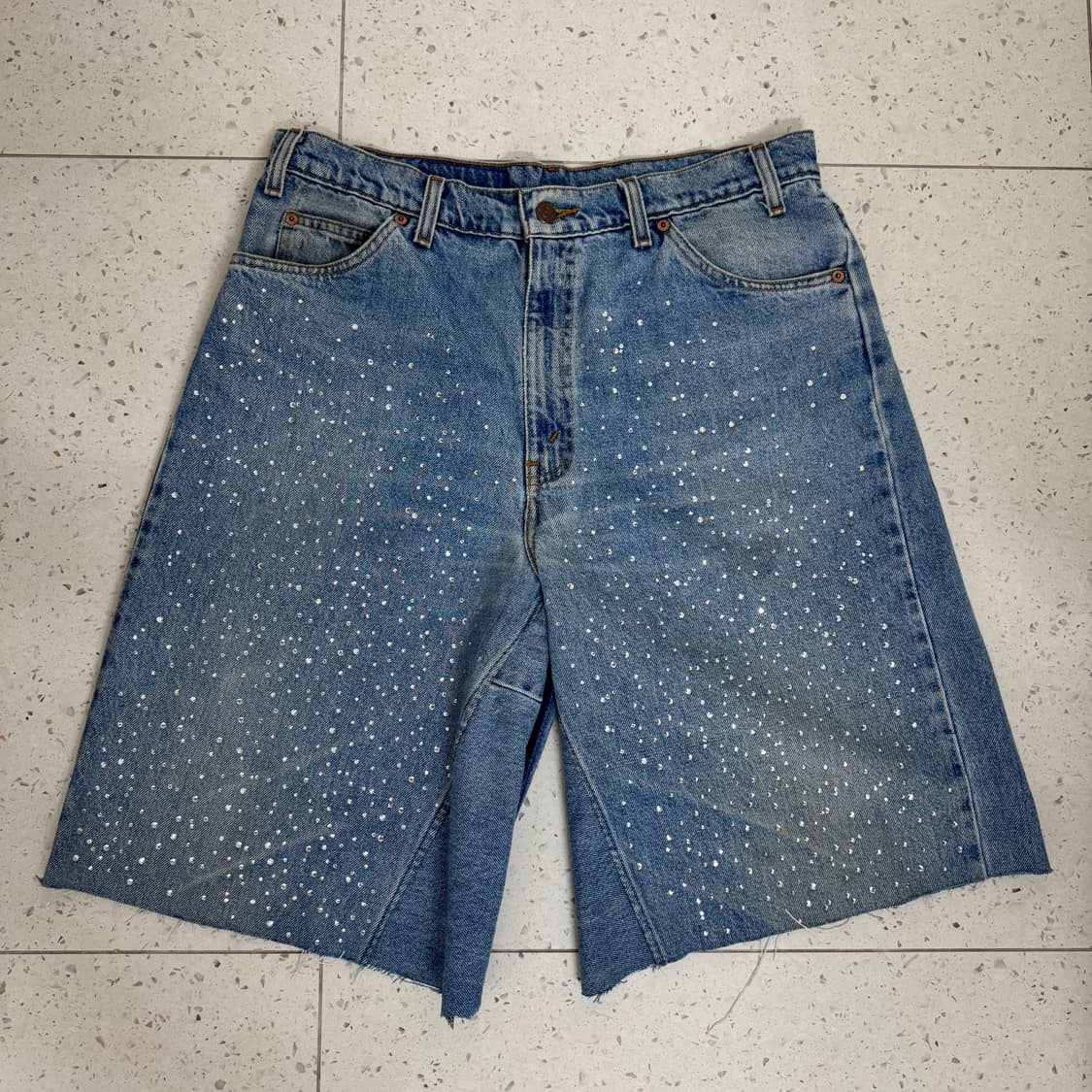 Vintage Levi's 550 rhinestone 버뮤다 쇼츠연청 상품이미지1