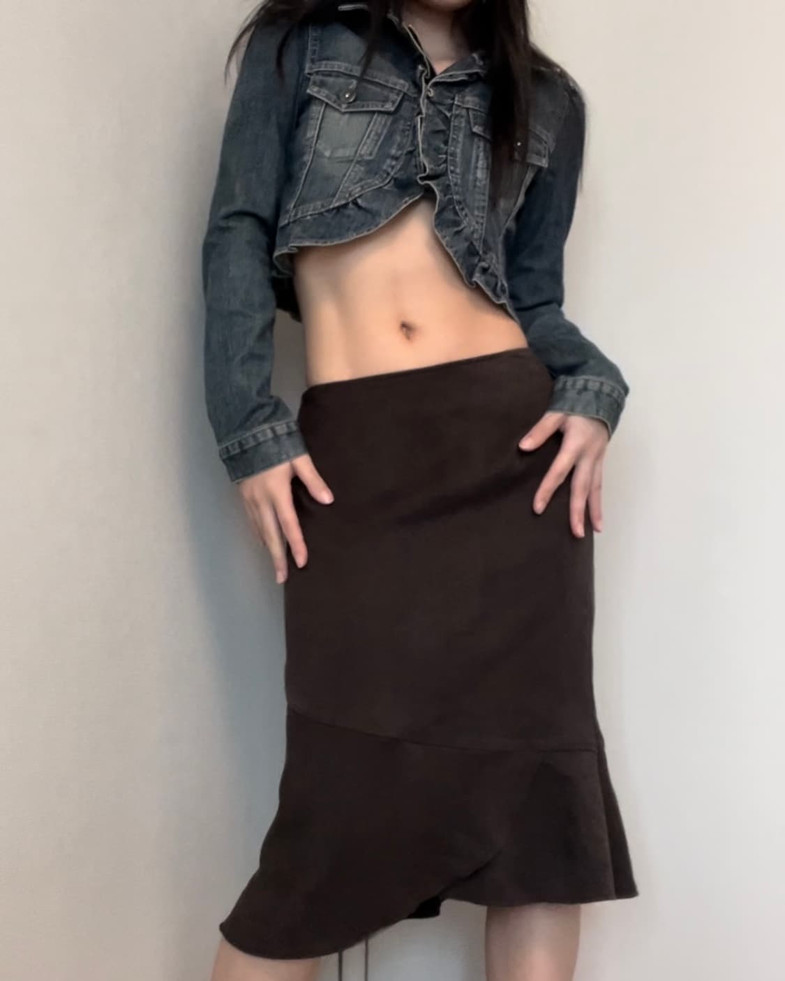 denim crop frill bolero jacket 상품이미지2