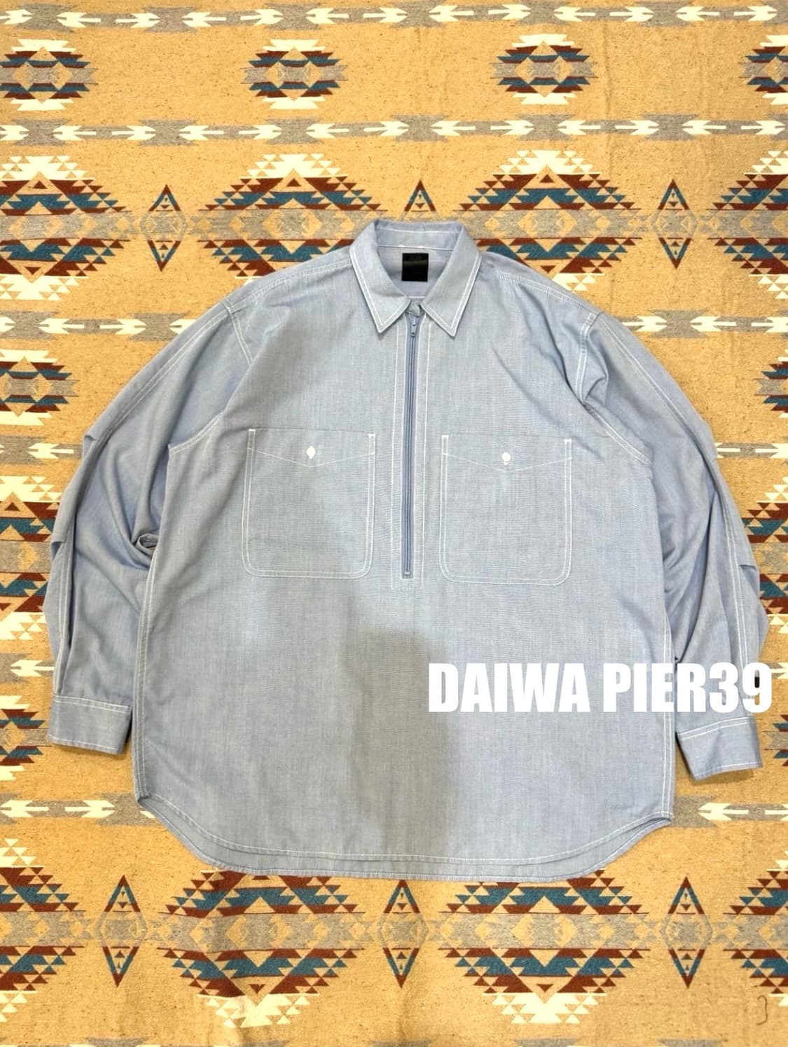 [M][100] 다이와피어39 테크 집 프런트 워크셔츠 블루 상품이미지1