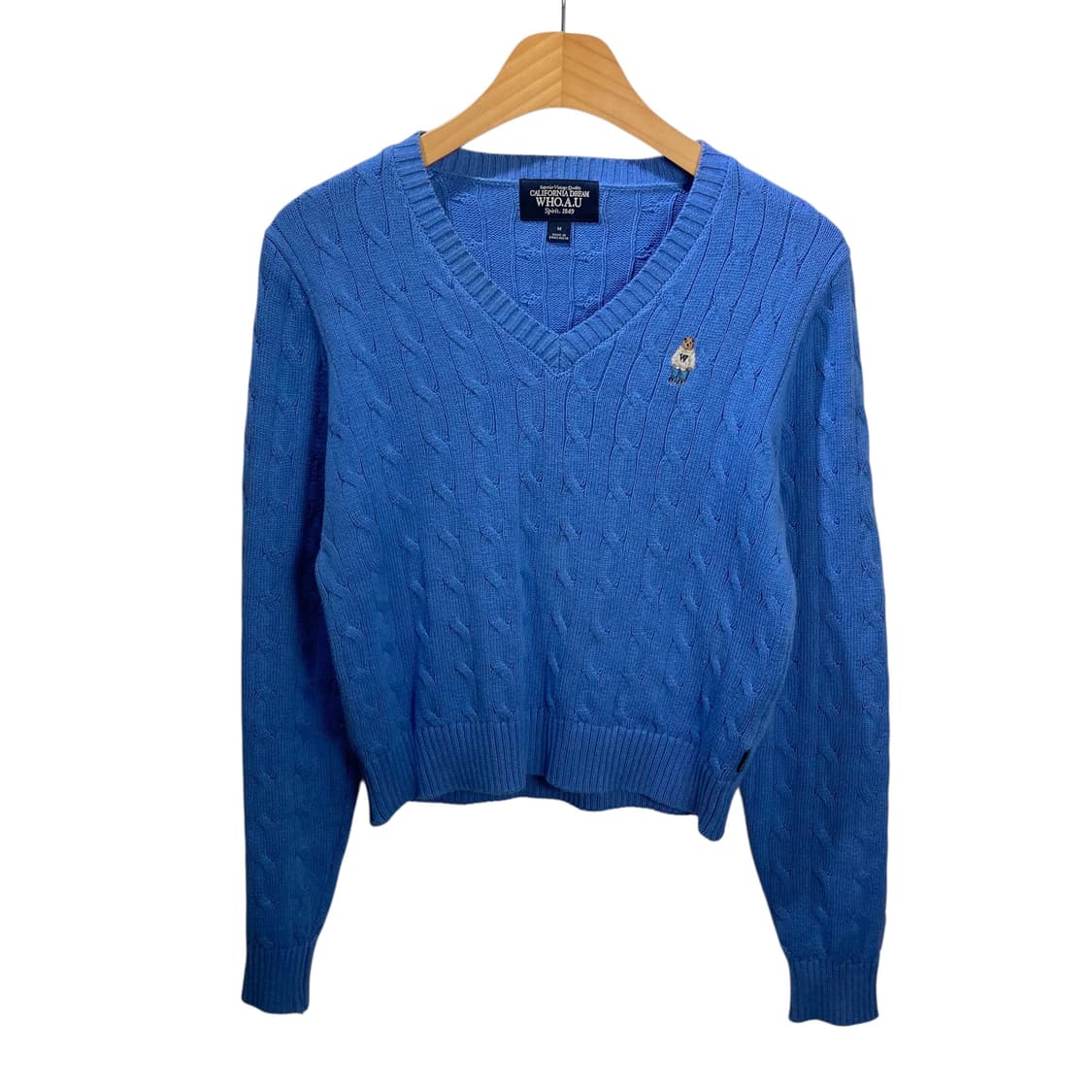 후아유 케이블 브이넥 니트 상품이미지2