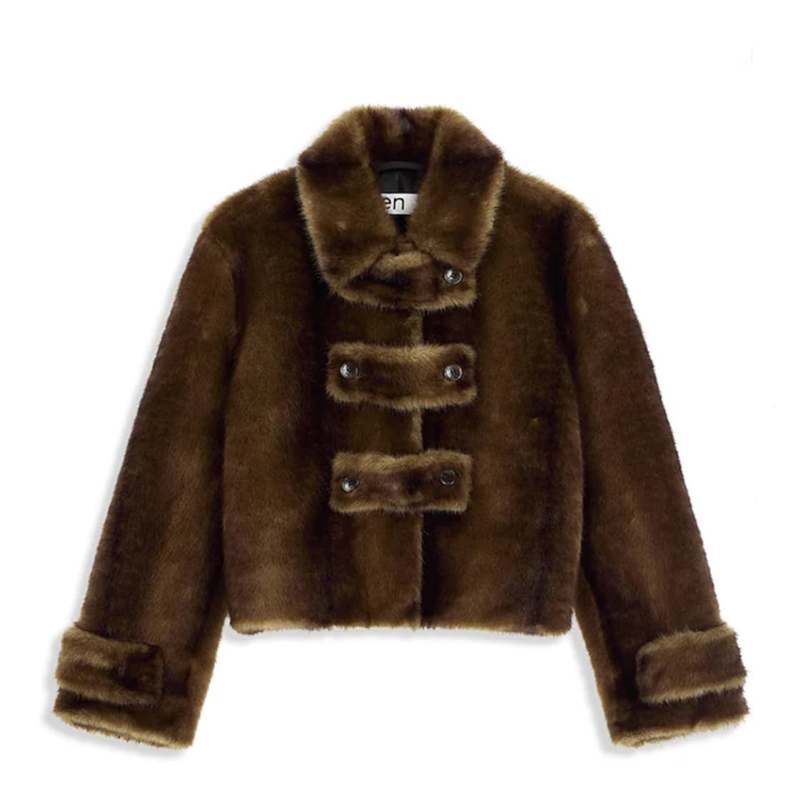 (새상품) 오픈와이와이 퍼 토글 자켓 브라운 상품이미지1