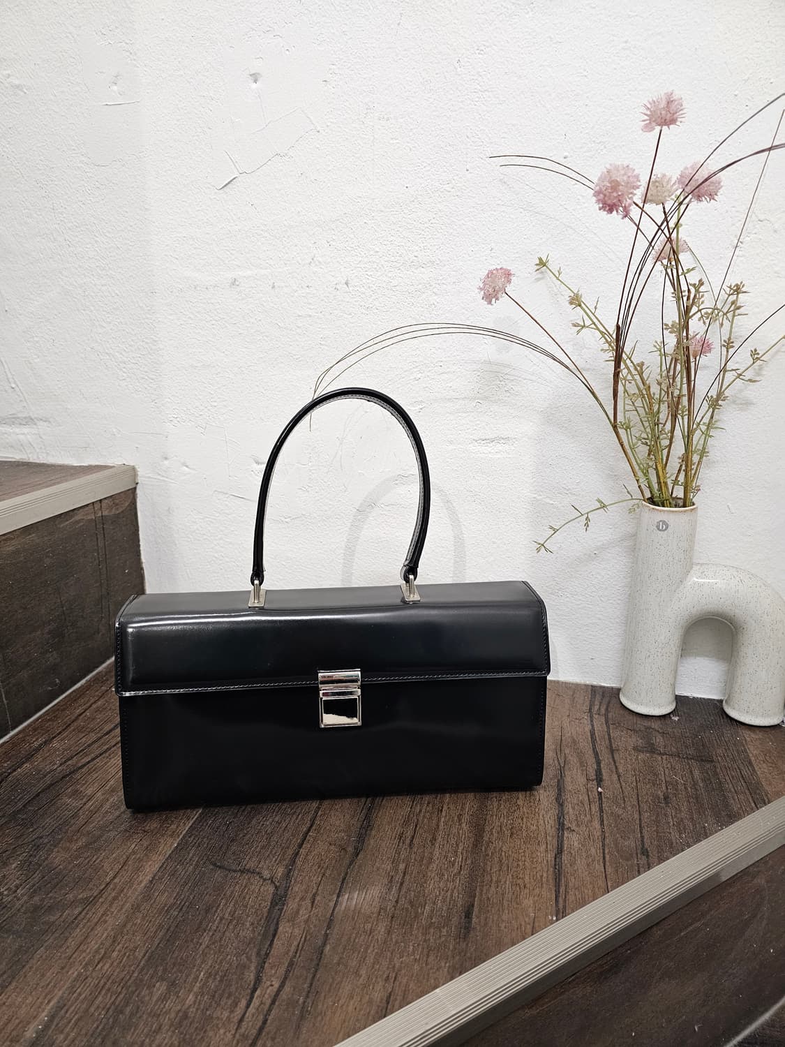 Cafe noir Italy 레더 스퀘어 토트백 상품이미지1