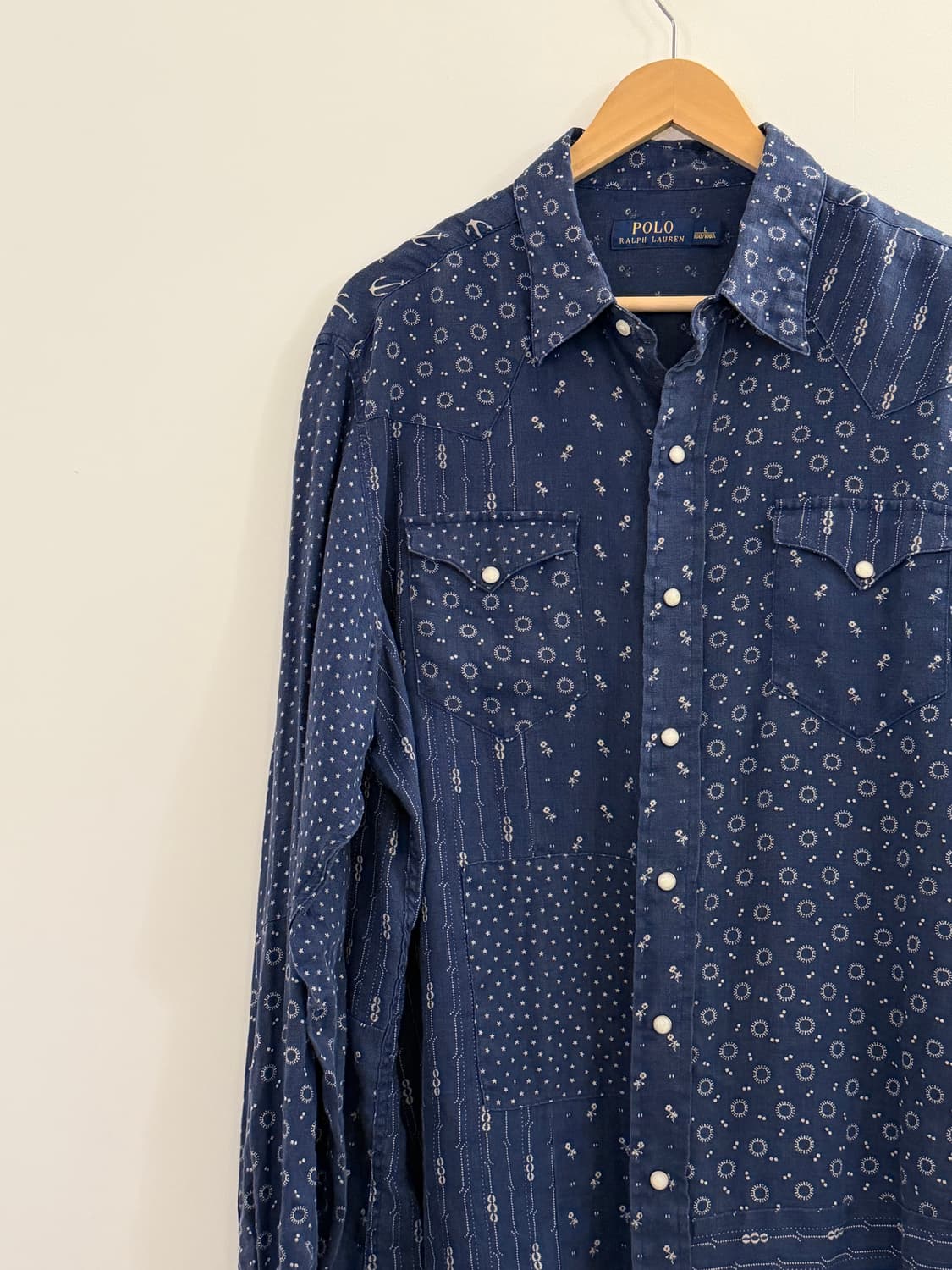 Polo Ralph Lauren 폴로 린넨 앵커 패턴 웨스턴 셔츠 L 상품이미지2