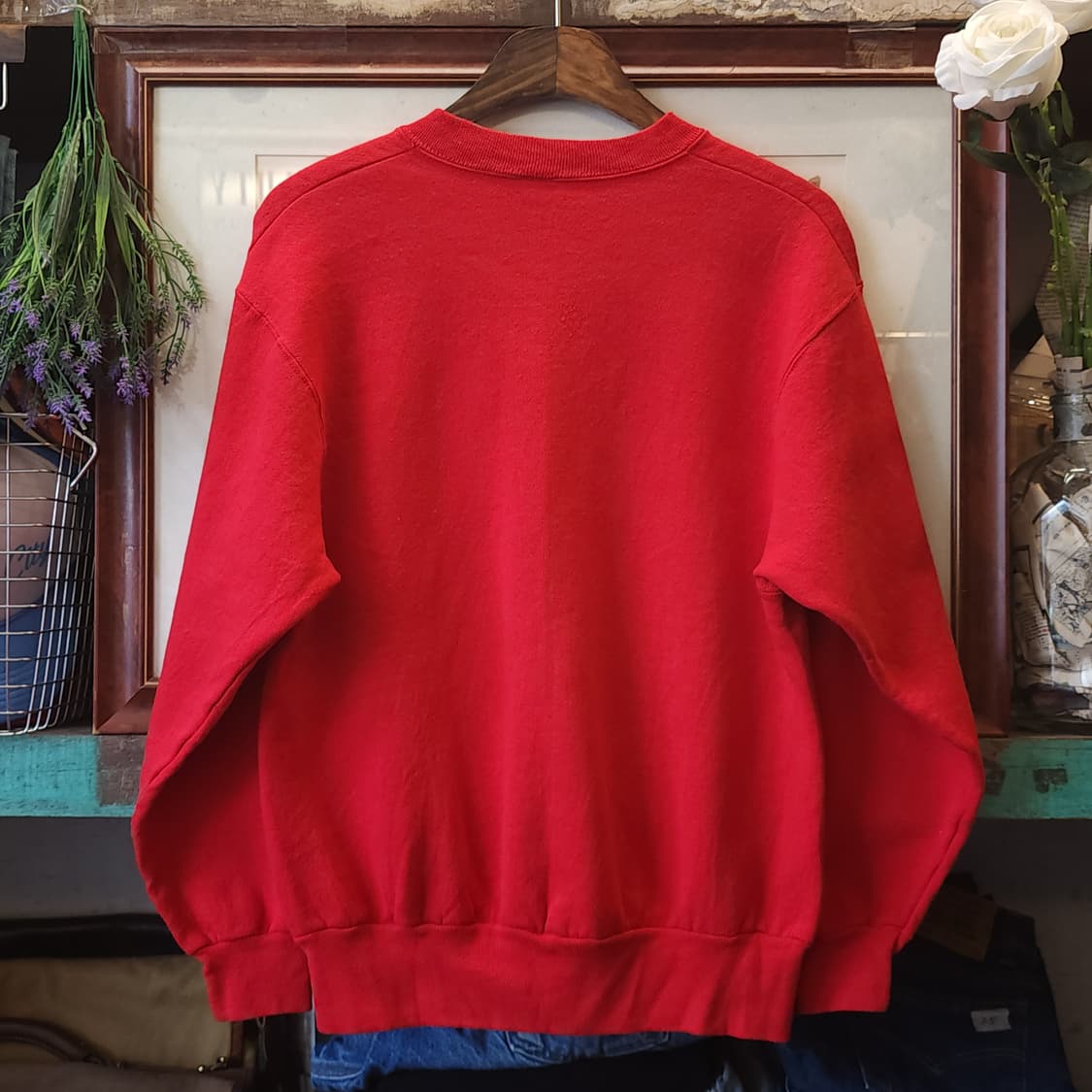 90s 프룻오브더룸 빈티지 스웻셔츠 플레인 스웻셔츠 레드 m 상품이미지2